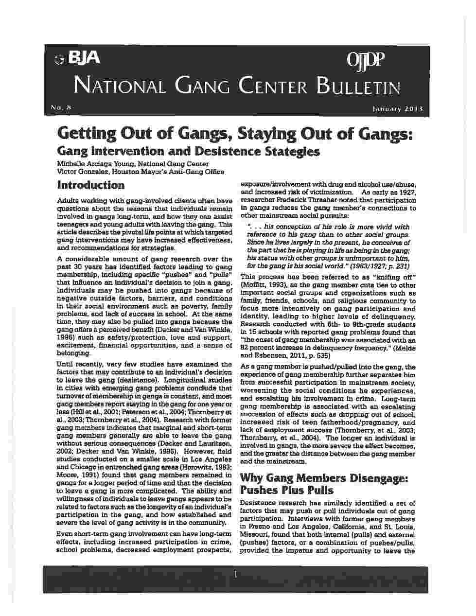 research articles about gangs